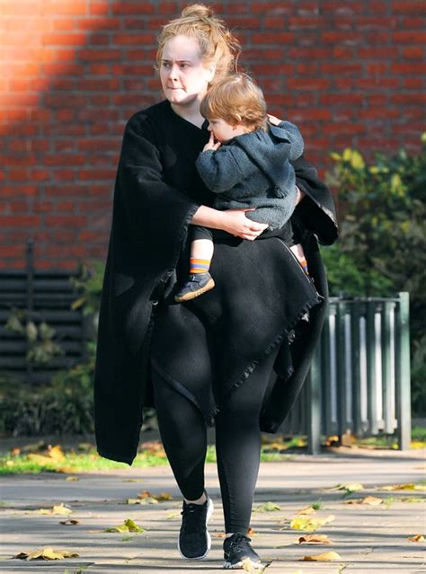 Adele | Celebrity Moms and Their Bundled Up Kids | Us Weekly