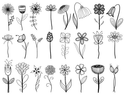 Gevonden op pinterest.com via Google | Flower line drawings, Flower ...