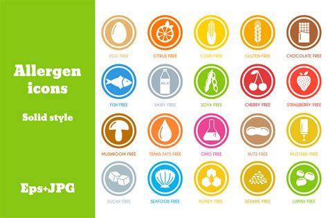 Allergen icons By Alisovna | TheHungryJPEG