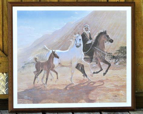 Vintage Arabian Print, Mary Haggard 1987, Framed Horse Art, Wall Hanging Decor, Middle East ...