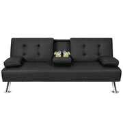 Rent to own Homall Futon Sofa Bed Faux Leather Couch Modern Convertible ...