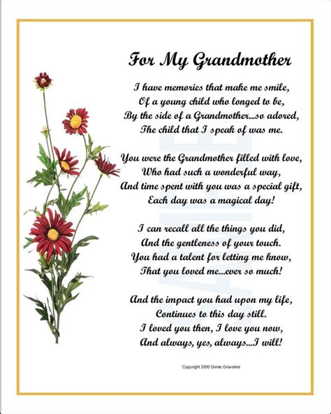 Poem for My Grandmother, DIGITAL DOWNLOAD, Grandmother Grandma Poem Verse Print, Grandmother ...