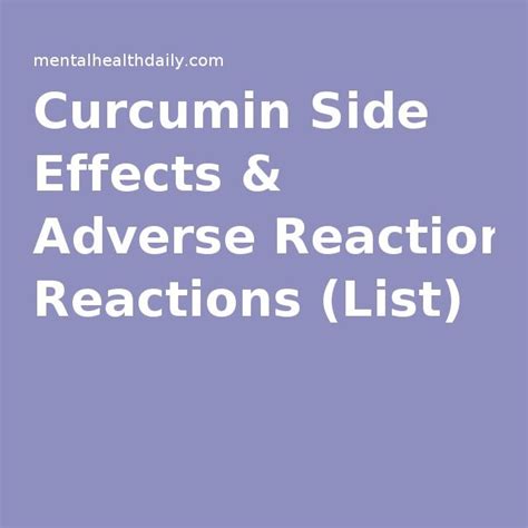 Curcumin Side Effects & Adverse Reactions (List) | Curcumin, Side ...