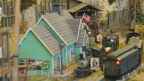 On30 Narrow Gauge Model Railroad Display with Steam Locomotives