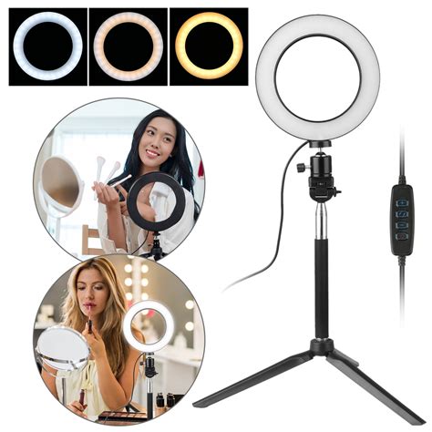 EEEKit Professional 5500K Ring Light with Stand, Dimmable 6" LED SMD ...