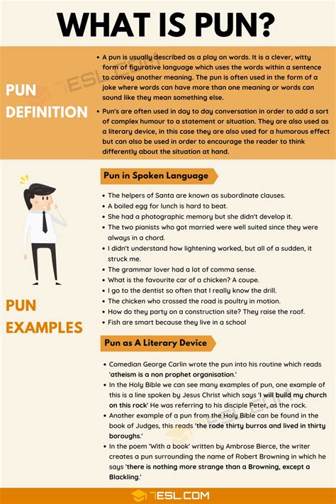 Pun: Definition and Examples of Pun in Speech and Literature • 7ESL | Essay writing skills ...