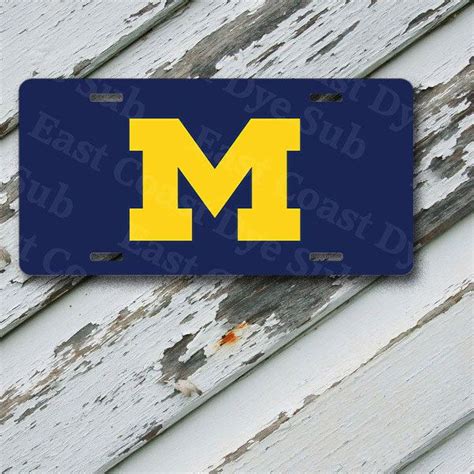 Michigan University Design on 6" x 12" Aluminum License Plate by EastCoastDyeSub on Etsy https ...