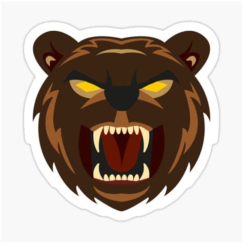 "Angry Bear Face" Sticker for Sale by HaskWear | Redbubble