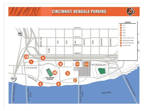 Paul Brown Stadium Parking Map - Where's My Seat?