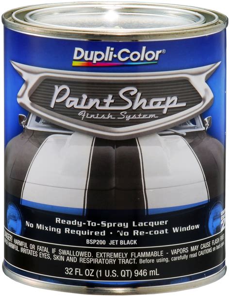 Dupli Color Jet Black Paint Shop Finish System Base Coat Ready Spray 32 ...