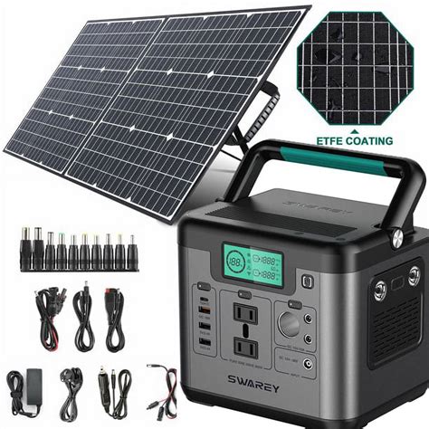 SWAREY Portable Solar Generator 518Wh Power Station Battery Pack with ...