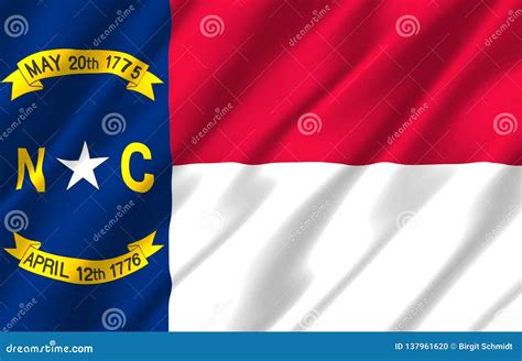 North Carolina Realistic Flag Illustration. Stock Illustration ...