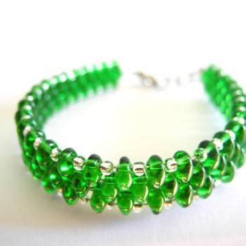 Emerald Bracelet, Emerald Beaded Bracelet,Seed Bead Bracelet, Summer Colors Bracelet, Woven ...