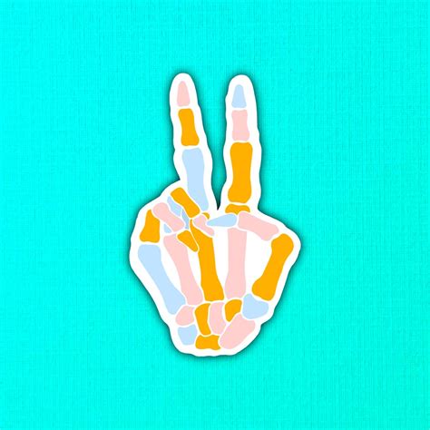 Mini Boho Skeleton Peace Sign Vinyl Sticker WATERPROOF - Etsy