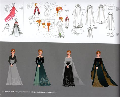 Frozen 2 Anna's outfits concept art, including new Arendelle Queen ...