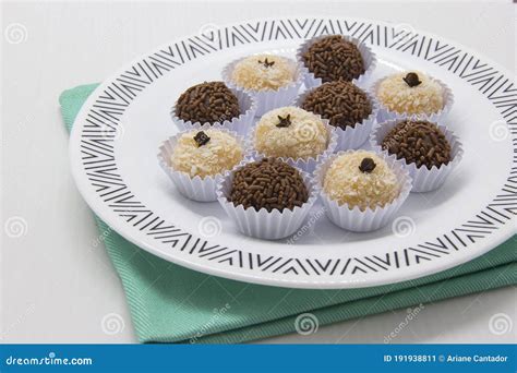 Traditional Brazilian Sweet, Brigadeiro and Beijinho Stock Image ...