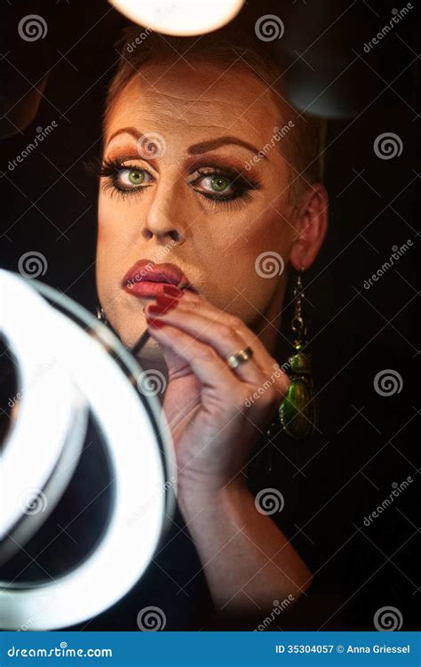 Drag Queen Using Lipstick stock image. Image of woman - 35304057