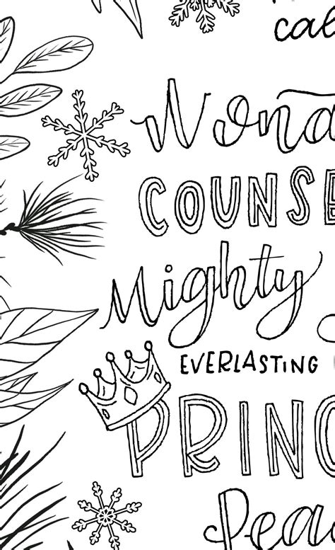 Bible Verse Coloring Page Isaiah 9:6 Printable Bible Verse Coloring ...