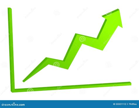 Increasing Green Arrow On The Chart Stock Photography - Image: 33321112