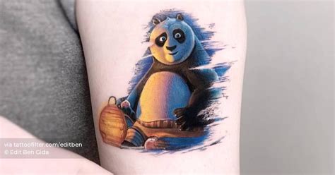 Kung Fu Panda tattoo located on the inner forearm.