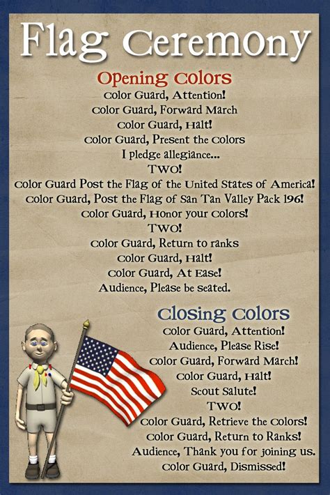 Cub Scout Flag Ceremony Printable