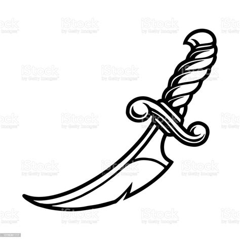 Arabian Dagger Khanjar Tattoo Template Stock Illustration - Download Image Now - Belarus, Dagger ...