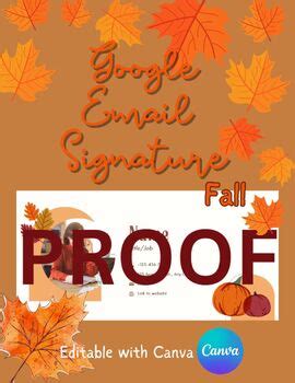 FALL Email Signature Editable with Canva by Iris James Designs | TPT