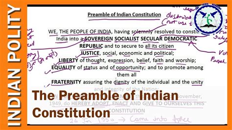 Make A Chart Of Preamble Of India