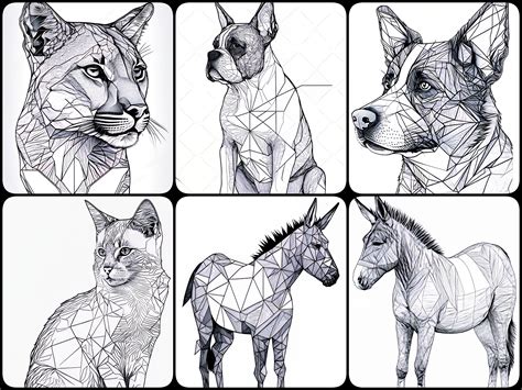 Animal Line Art for Coloring: PDF Digital Downloads, Get Creative With Animal Line Art ...