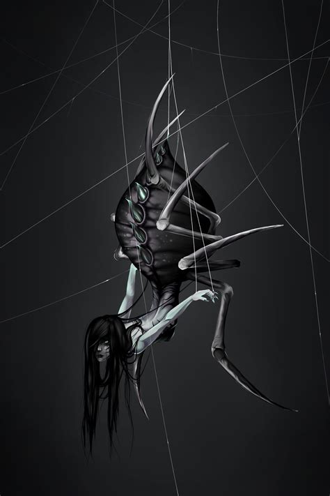 Spider queen in 2023 | Scary art, Spider art, Creepy art