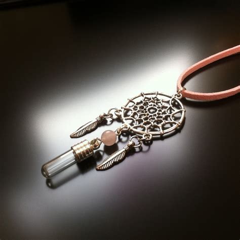 Dream catcher with rice charm - Rose quartz gemstone - Funky Rice Charms