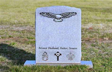 Old Tombstone With Engraved Eagle, USN, Scouts, Stock Photo - Image of ...