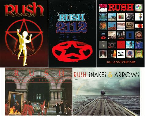 Rush Prog Rock Band Album Covers Set of 5 Postcards | Topics - People ...