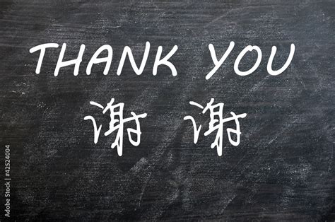 Thank you in English and Chinese Stock-Foto | Adobe Stock