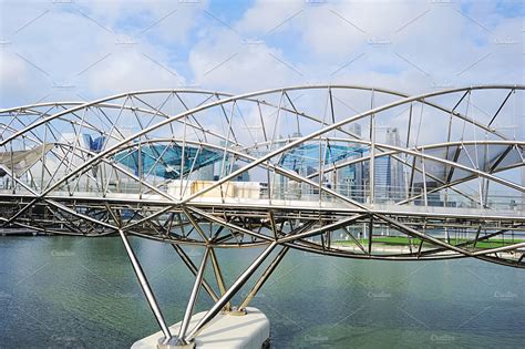 Helix bridge stock photo containing helix and skyscraper | Architecture ...