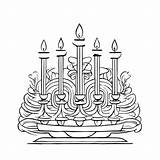 Download Black And White Candelabra Drawing For Coloring Ornamental  sketch template