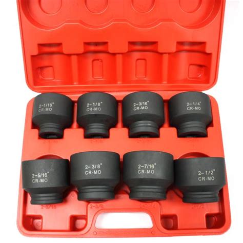 8pc 3/4" Drive Jumbo Large Shallow Impact Socket Set 6 Point SAE 2-16 ...