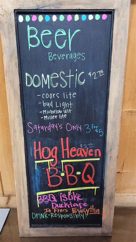 Menu at Hog Heaven BBQ, Laurel