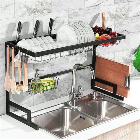 2-Tier Sink Rack Dish Drainer Kitchen Sink Rack Storage Rack, Over The ...