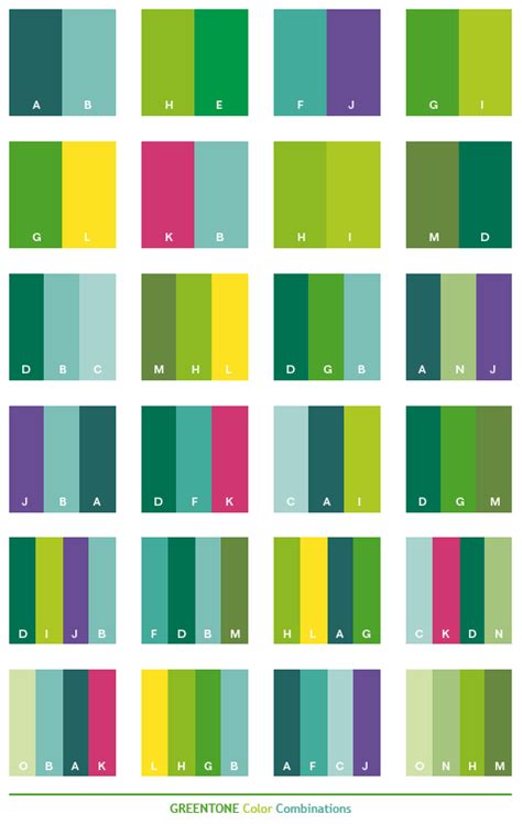 Green tone color schemes, color combinations, color palettes for print ...