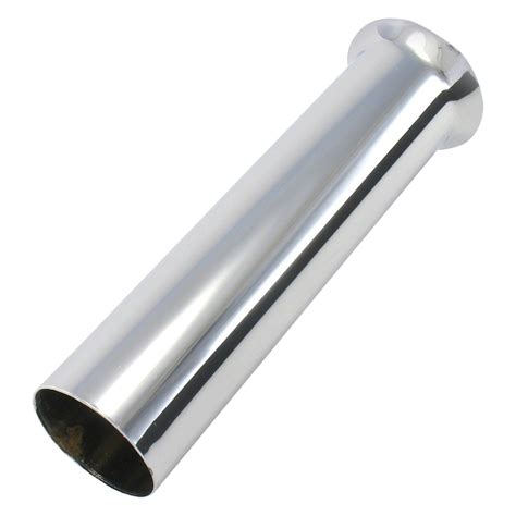 Patriot Exhaust® H1593 - Steel Straight Flare Round Weld-On Polished Exhaust Tip (2.25" Inlet, 2 ...