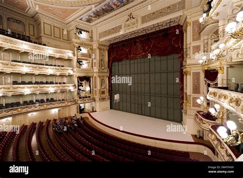 Semperoper interior, auditorium, Dresden, Saxony, Germany Stock Photo - Alamy