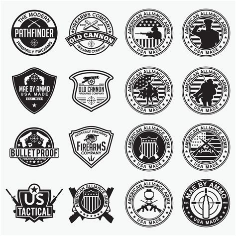 Firearms Badges and Logos, vector design templates 2220808 Vector Art at Vecteezy