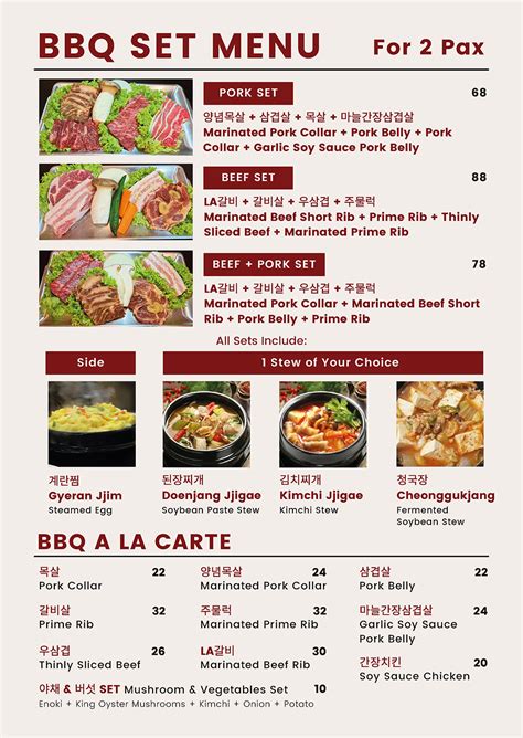 BBQ Menu – Jang Won Korean Restaurant