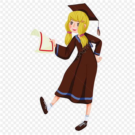 Graduation Character Clipart PNG Images, Cartoon Educational Happy Graduation Season Character ...