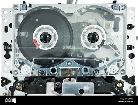 Cassette deck mechanism with audio cassette Stock Photo - Alamy