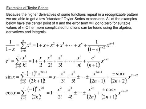 PPT - Taylor Series & Error PowerPoint Presentation, free download - ID:3119593