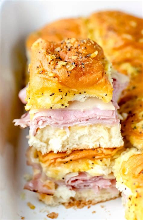 Baked Ham and Cheese Sliders - I Heart Eating