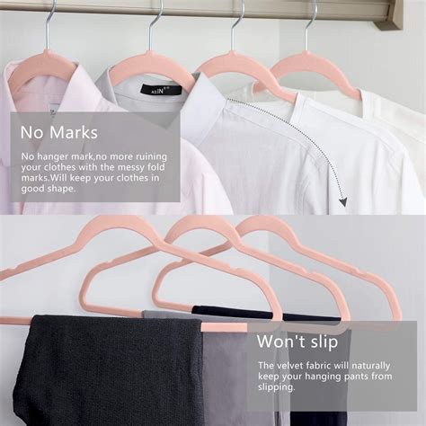 Premium Velvet Hangers (Pack of 50) Heavyduty - Non Slip - Velvet Suit Hangers Blush Pink/Rose ...