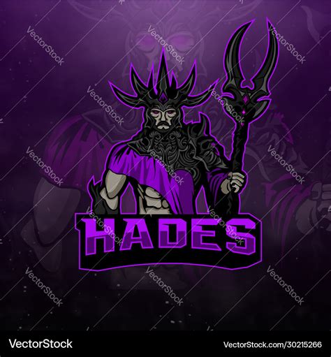 Hades logo mascot for streaming esport Royalty Free Vector